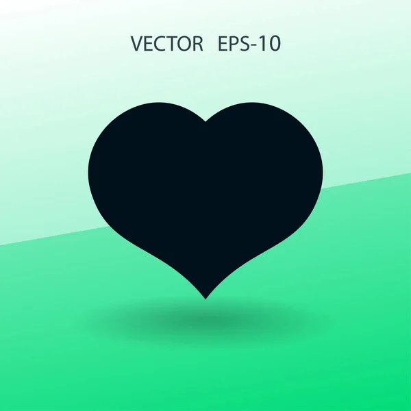 Flache Ikone des Herzens. Vektorillustration — Stockvektor