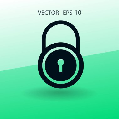 Düz simgesi kilit. vektör çizim