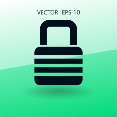 Düz simgesi kilit. vektör çizim