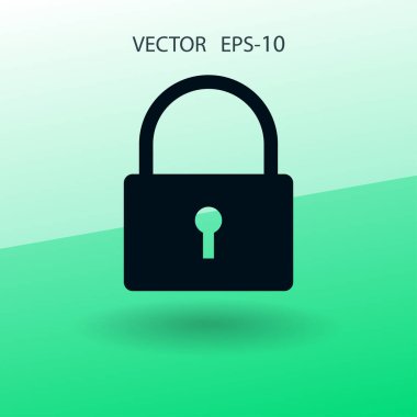 Düz simgesi kilit. vektör çizim