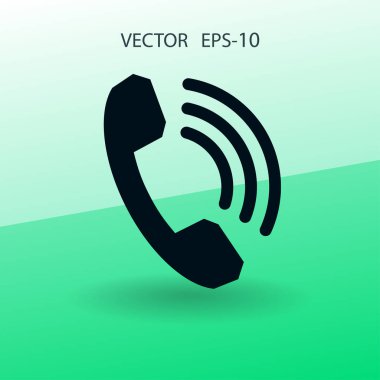 Bir telefon düz simgesi. vektör çizim