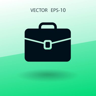 Evrak Çantası'nı düz simgesi. vektör çizim