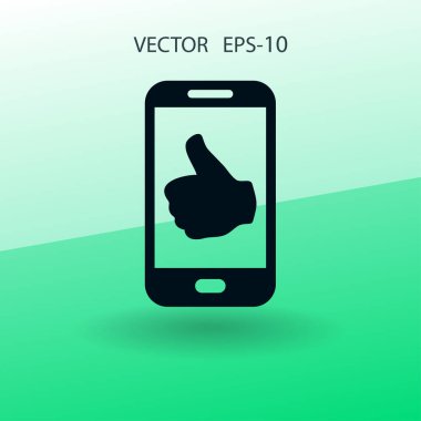 Düz simge akıllı telefon. vektör çizim