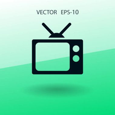 Düz simgesi TV. vektör çizim