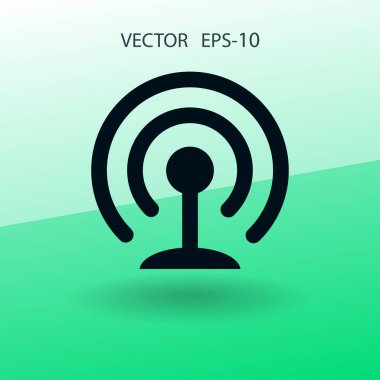 WiFi düz simgesi. vektör çizim