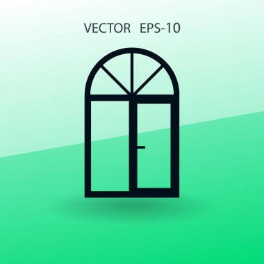 düz pencere simgesi, vektör çizim