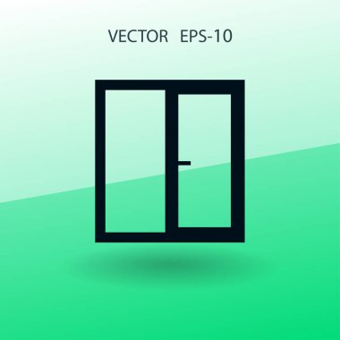 düz pencere simgesi, vektör çizim