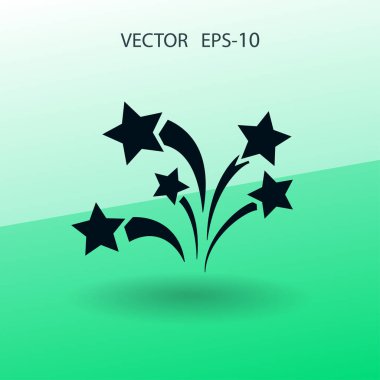 Düz bir havai fişek simgesi. Vektör.