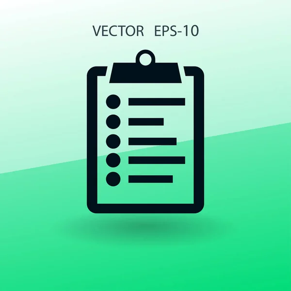 Platte icoon van Klembord. vectorillustratie — Stockvector