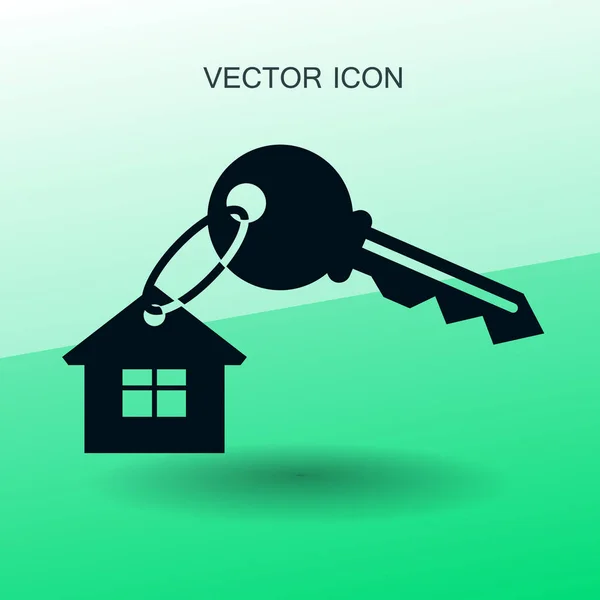 Casa ícone chave vetor ilustração — Vetor de Stock