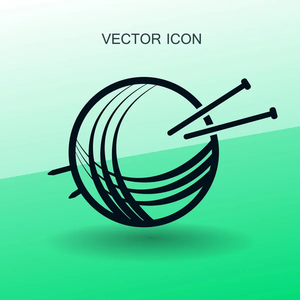 Hilados y agujas de punto icono vector ilustración — Vector de stock