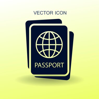 Pasaport ikonu vektör illüstrasyonu