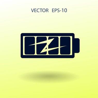 Tam pil şarj simgesi düz, illüstrasyon vektör