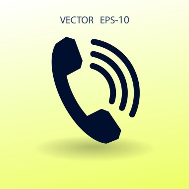 Bir telefon düz simgesi. vektör çizim