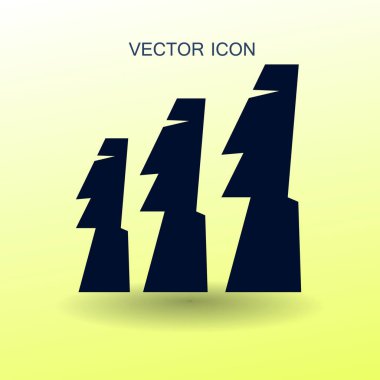 Paskalya Adası heykelleri vektör simge illustrarion