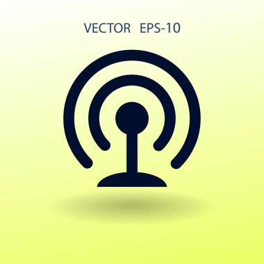 WiFi düz simgesi. vektör çizim