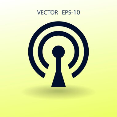 WiFi düz simgesi. vektör çizim