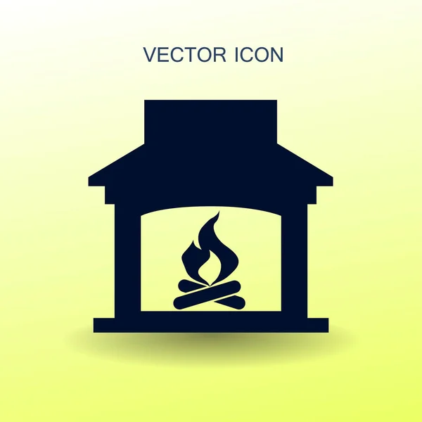 Quema de la chimenea icono vector ilustración — Vector de stock