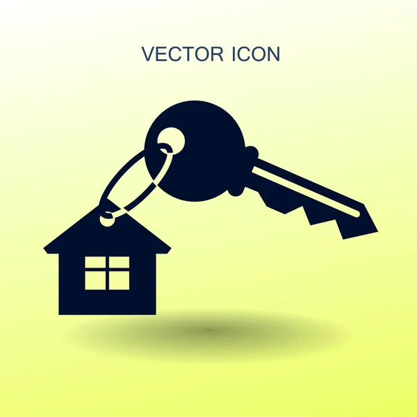 Haus Schlüssel Symbol Vektor Illustration — Stockvektor