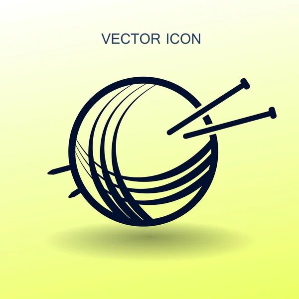 Ilustração de vetor de ícone de agulhas de fio e tricô — Vetor de Stock