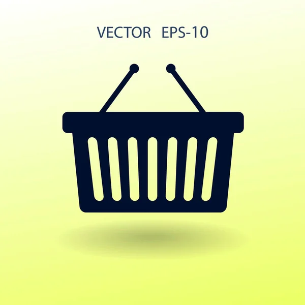 Flache Ikone des Warenkorbs. Vektorillustration — Stockvektor