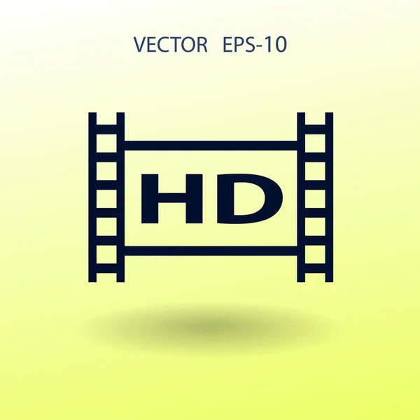 Platte icoon van hd-video. vectorillustratie — Stockvector