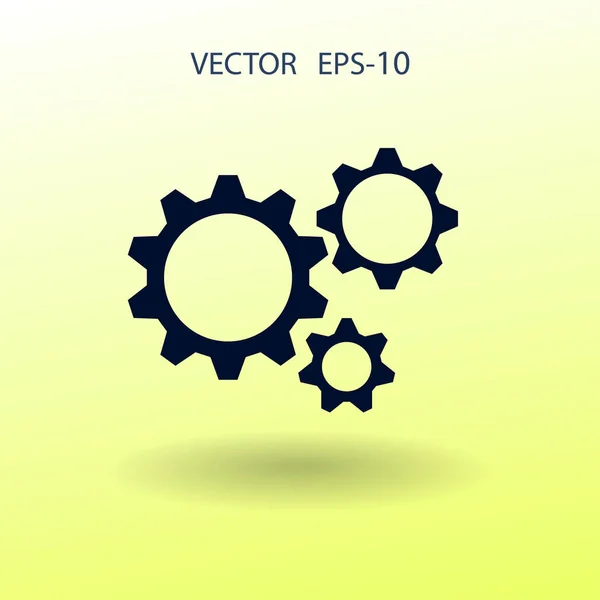 Ícone plano de engrenagens. ilustração vetorial —  Vetores de Stock