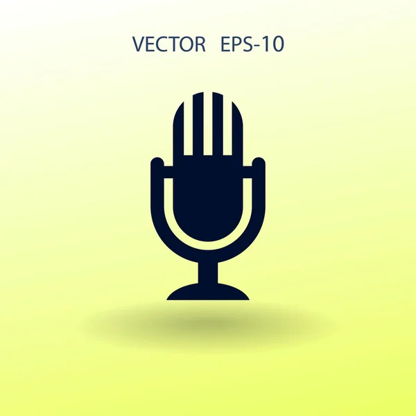Icona piatta del microfono. illustrazione vettoriale — Vettoriale Stock