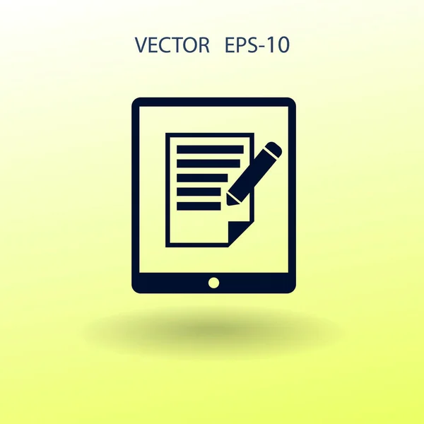 Ícone de notas touchpad. ilustração vetorial — Vetor de Stock