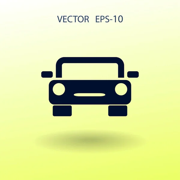 Sombra larga plana Icono del coche, ilustración del vector — Vector de stock