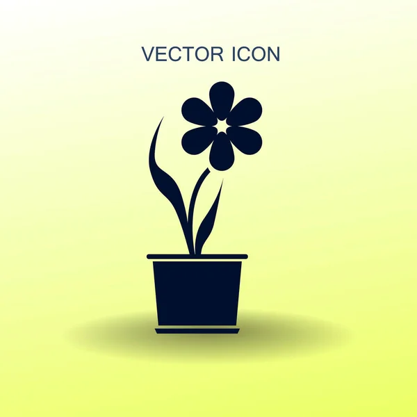 Ilustração do vetor do ícone da flor da planta vaso — Vetor de Stock