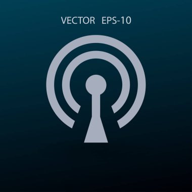 WiFi düz simgesi. vektör çizim