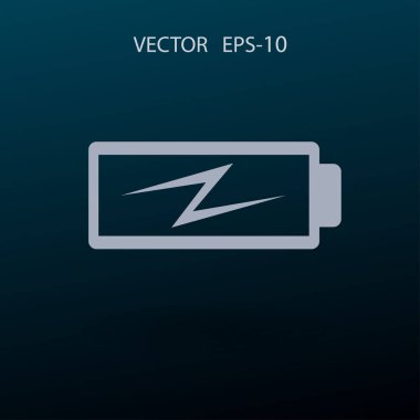 Düz pil düşük güç simgesi, vektör çizim