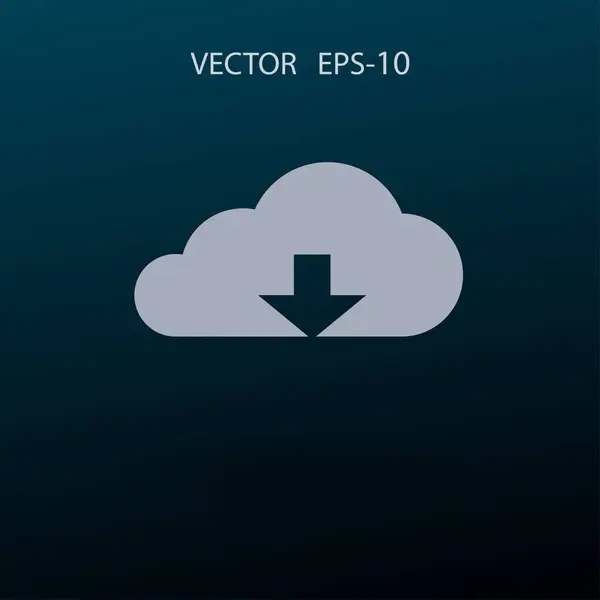 Flache Ikone der Download-Wolke. Vektorillustration — Stockvektor