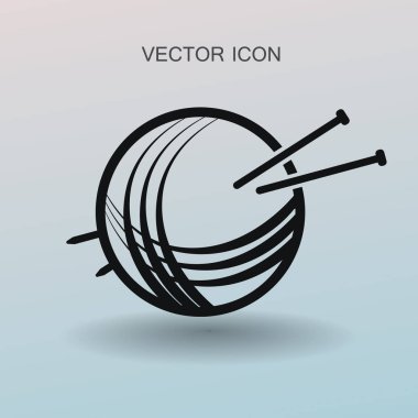 İplik ve örme iğneler simge vektör çizim