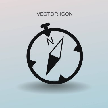 Düz pusula simgesini. vektör çizim