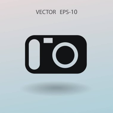 Düz simgesi bir fotoğraf makinesi. vektör çizim