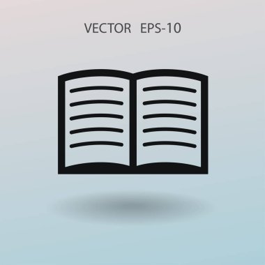 Düz simgesi kitap. vektör çizim