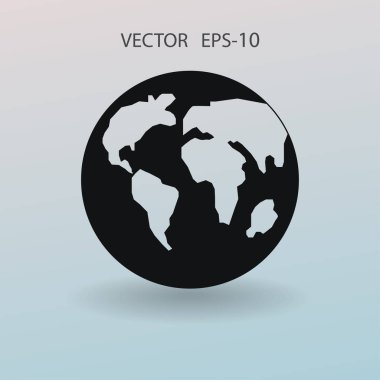 Dünyanın düz simgesi. vektör çizim