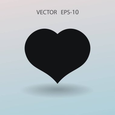 Düz simgesi kalp. vektör çizim