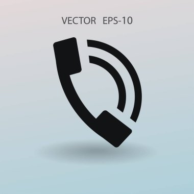 Bir telefon düz simgesi. vektör çizim