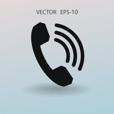 Bir telefon düz simgesi. vektör çizim