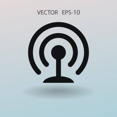 WiFi düz simgesi. vektör çizim