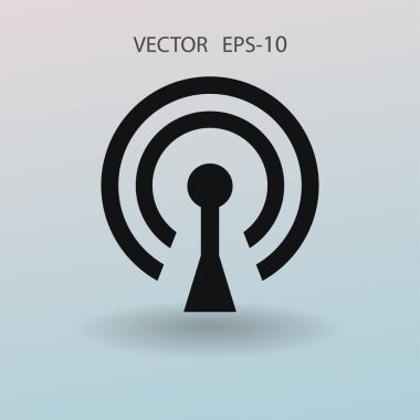 WiFi düz simgesi. vektör çizim