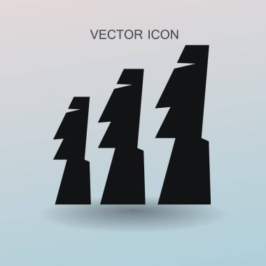 Paskalya Adası heykelleri vektör simge illustrarion