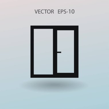 düz pencere simgesi, vektör çizim