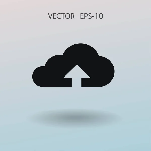 Ploché ikony nahrávání Cloud. vektorové ilustrace — Stockový vektor
