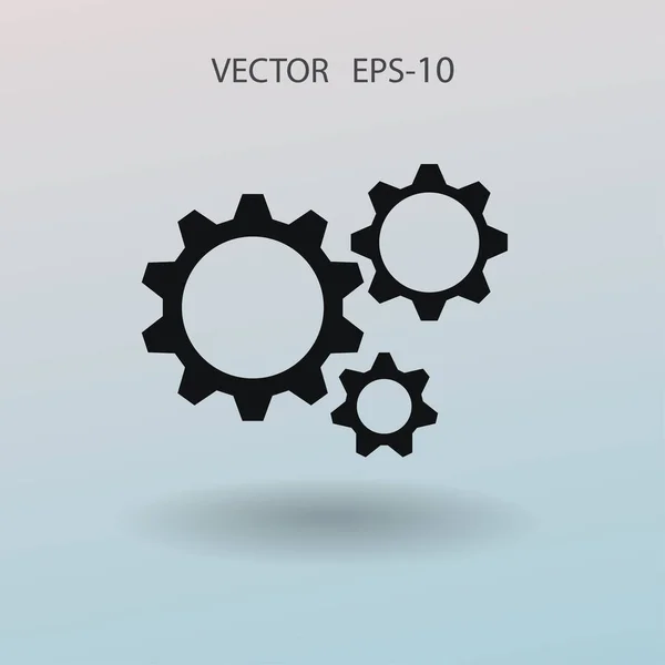 Flat icon of gears. vector illustration — Stock Vector