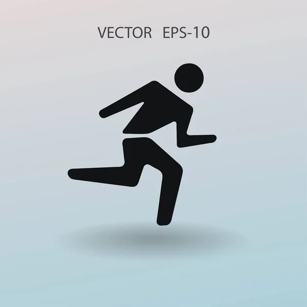 Flat icon of running man. vector illustration — Stock Vector