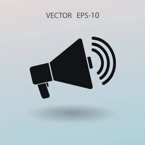 Icono plano de megáfono. ilustración vectorial — Vector de stock